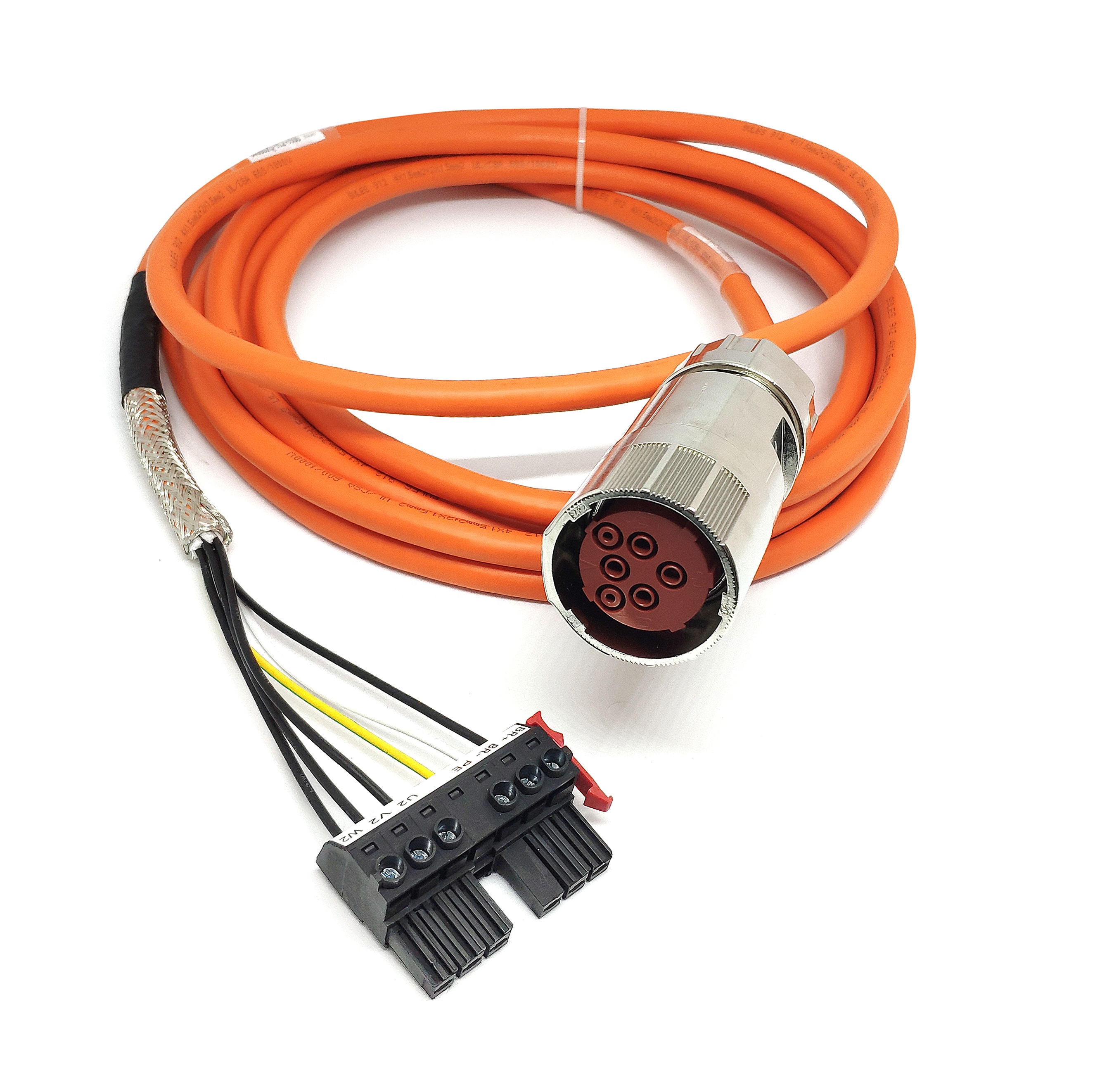 M23 Servo Motor Connector Plug Cable 6pin Servo Cable Orange Jacket Highly Flexible