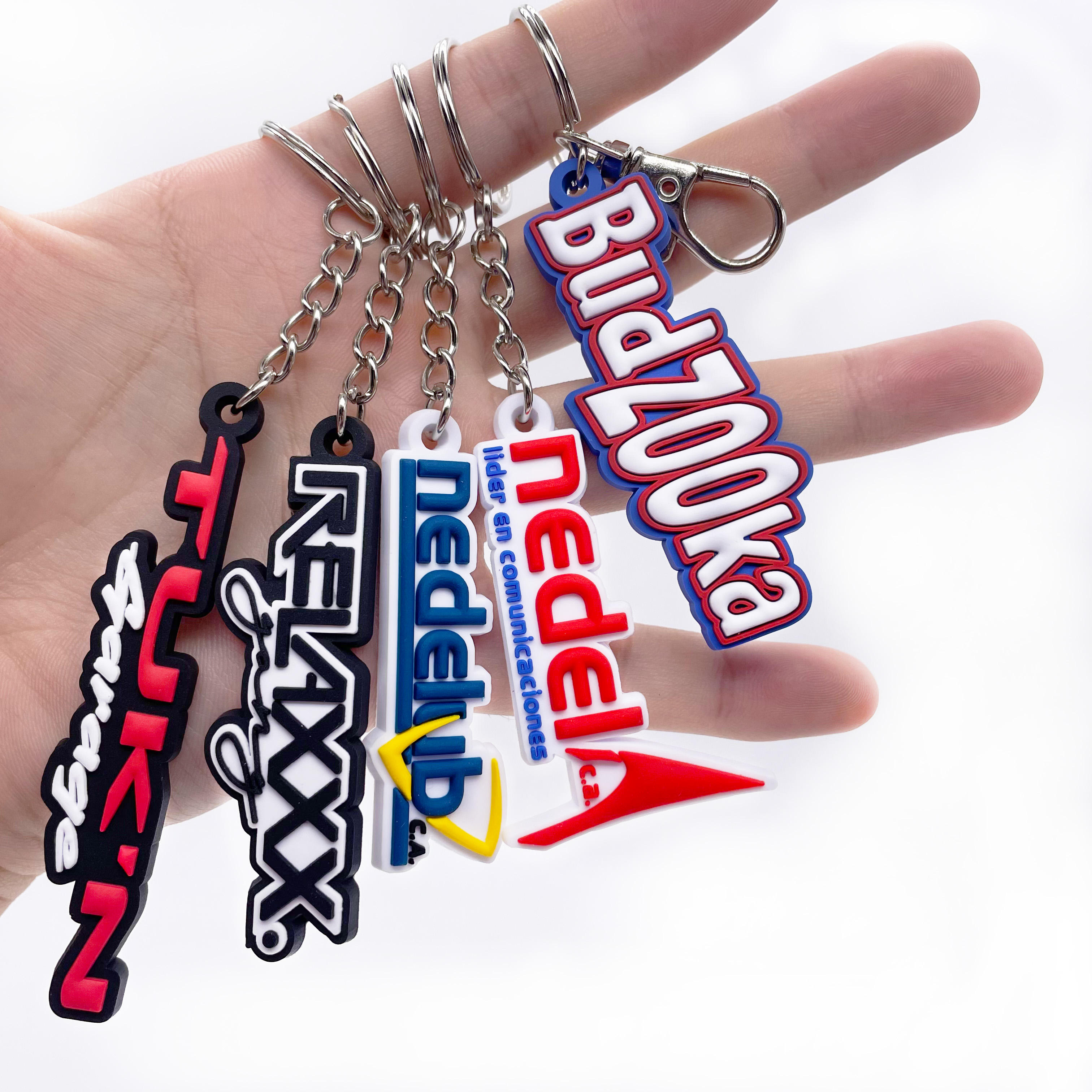 Custom Size Stylish UV Printing Unique Translucent Colors Creative Pvc Badge Pins Keychain With Your Own Logo