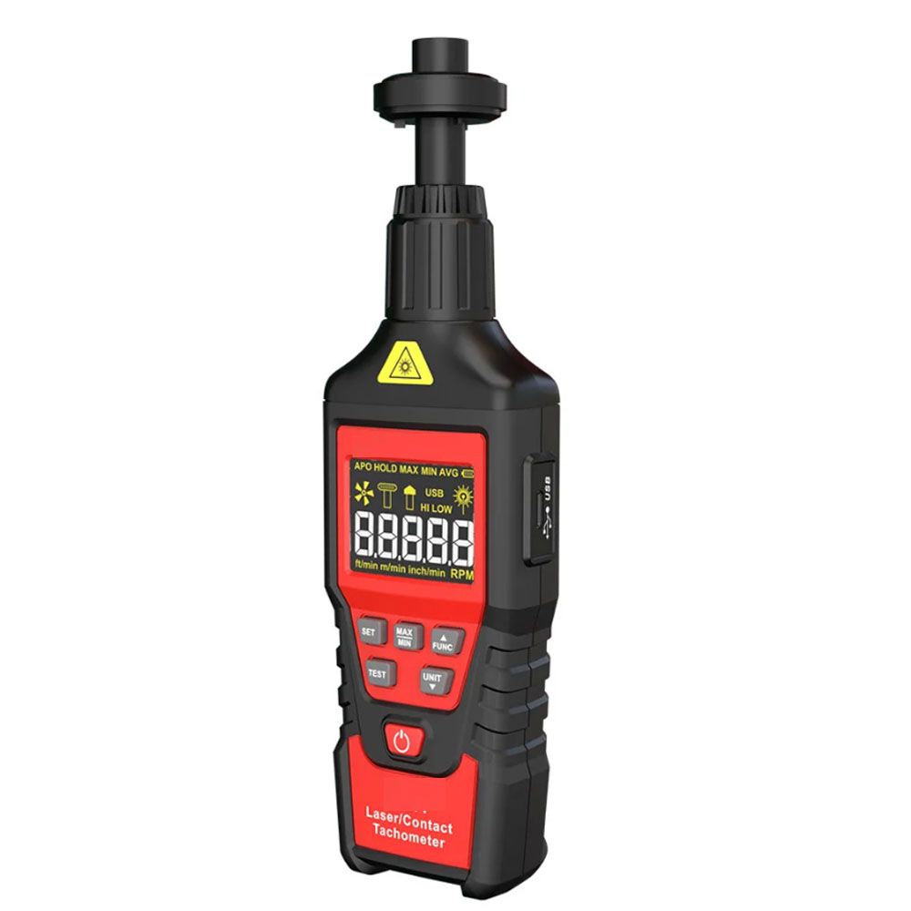 RS671 2-in-1 Contact Digital Tachometer Speedometer 