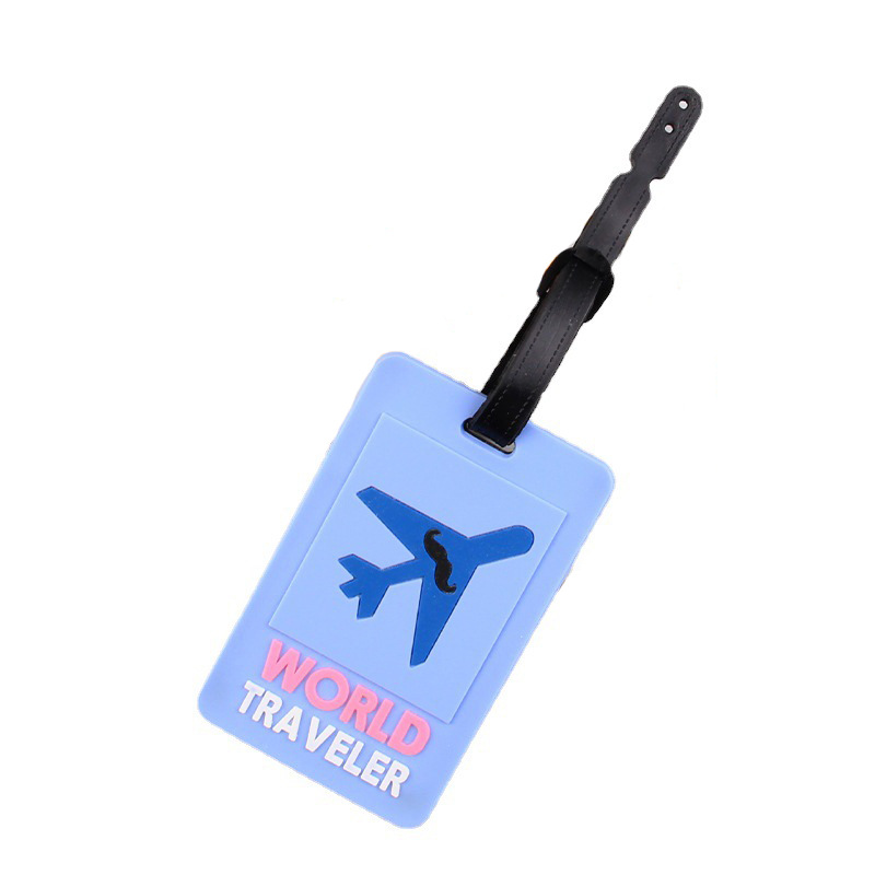 ID Luggage Tag Set With Steel Loop Silicone Strap Travel Baggage Label Custom Logo Tour Gift