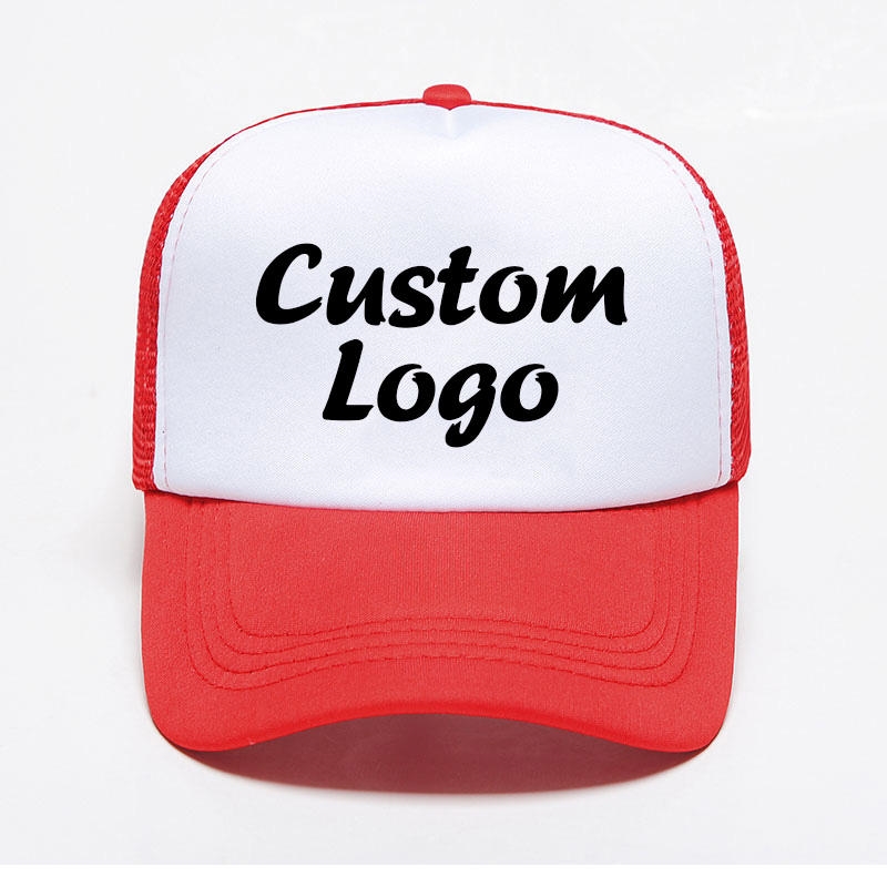 Custom 100% Cotton 5 Panel Trucker Hat Fire Mesh Embroidered Logo Flat Brim Buckle Closure Children Sun Prevention